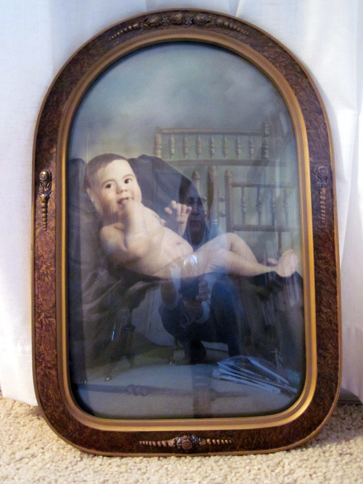 a framed po of a man laying down