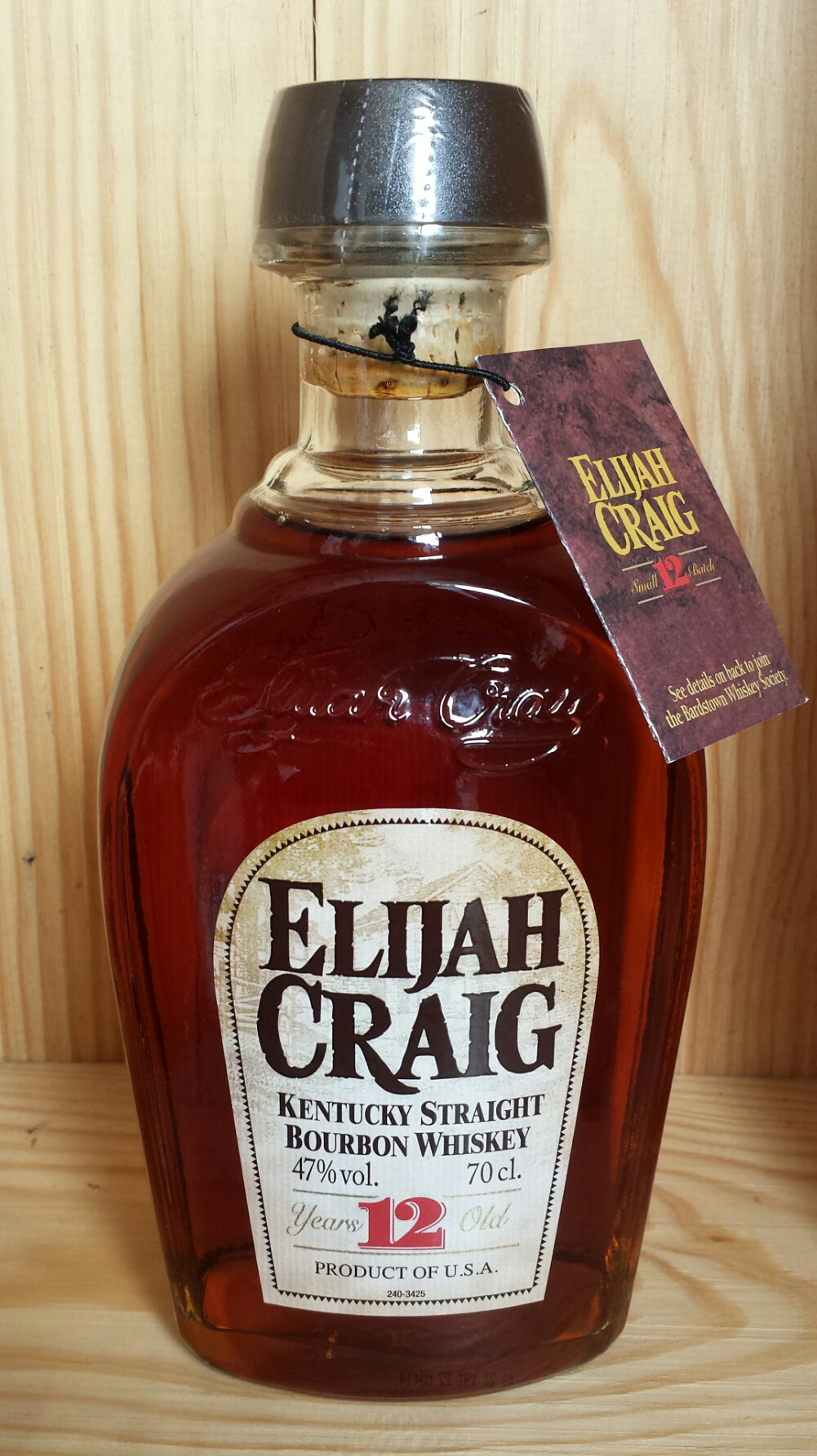 a bottle of eliah craig blended whiskey