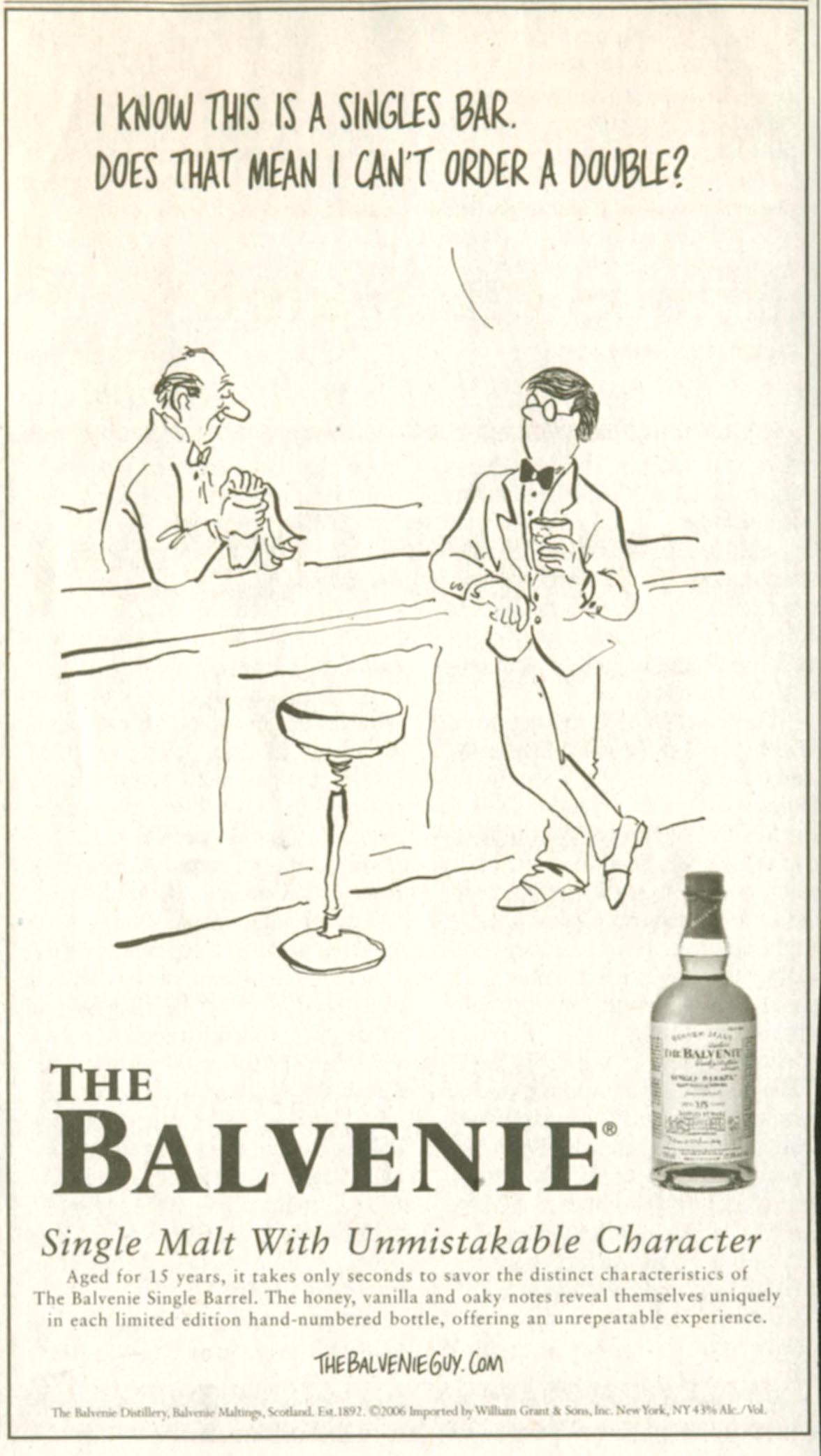 an ad from the baltimore cigarette store depicting a man in a bar