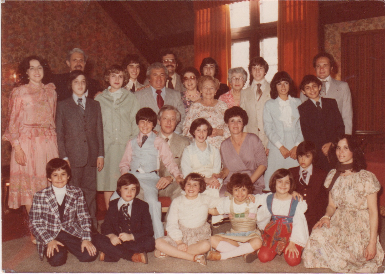 group picture of family and children at wedding party