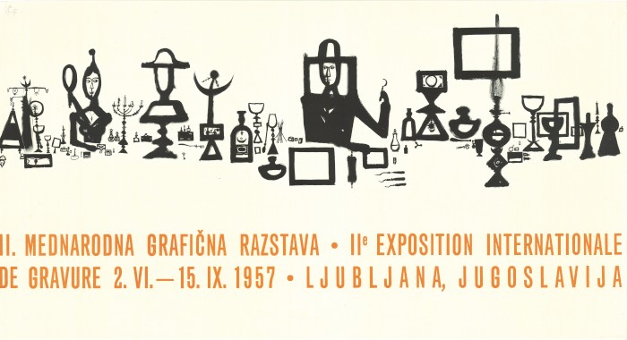 a poster advertising the exhibition of italian ceramic