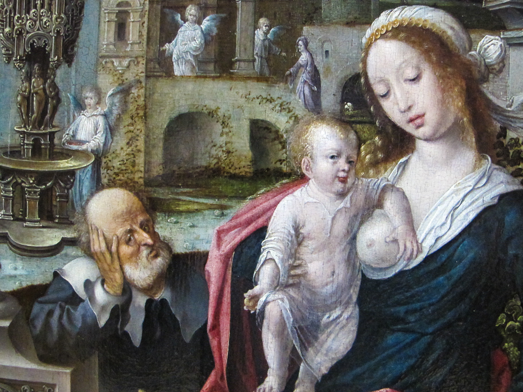 a painting of a woman with a child