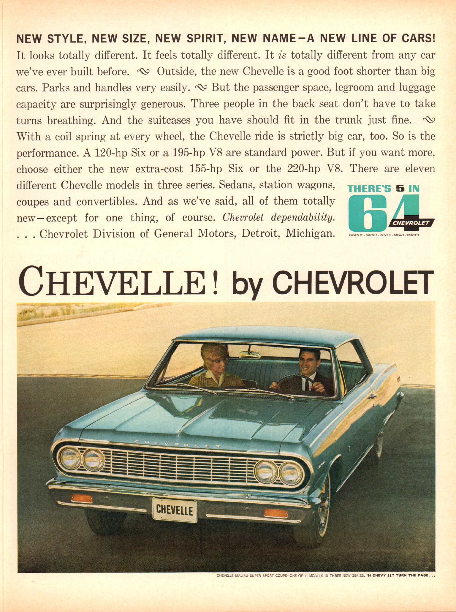 a chevrolet car ad from the early 1960s