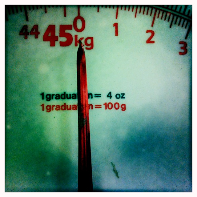 a close - up of a thermometer reading four hundred square feet