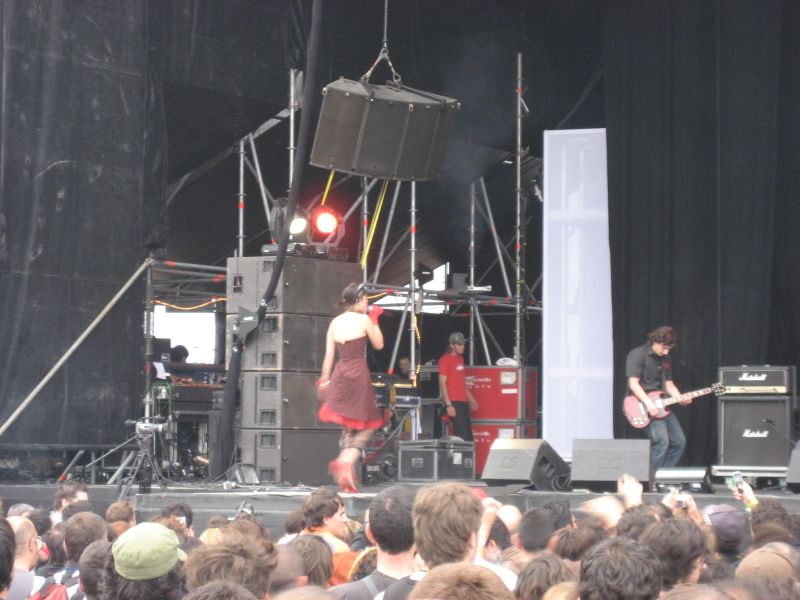 a band performing at an outdoor music festival
