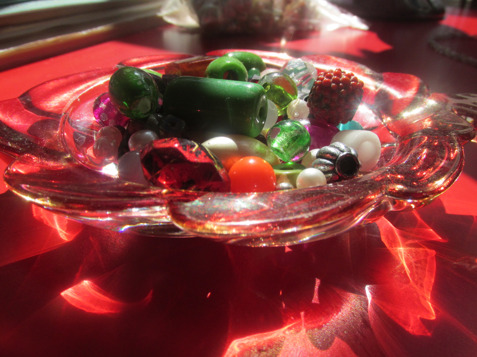 there is a bowl of candy on a table