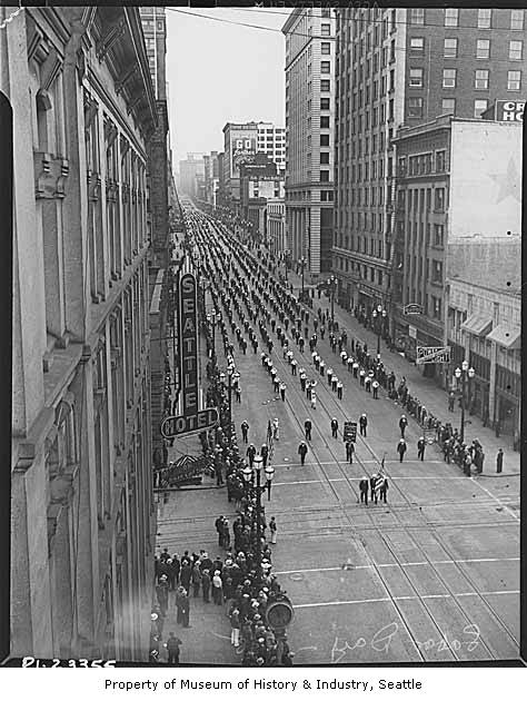 this is a parade on the street