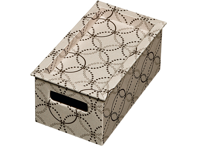 an intricate pattern on the tissue box is shown