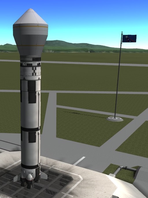 an animation image of the rocket on a space station