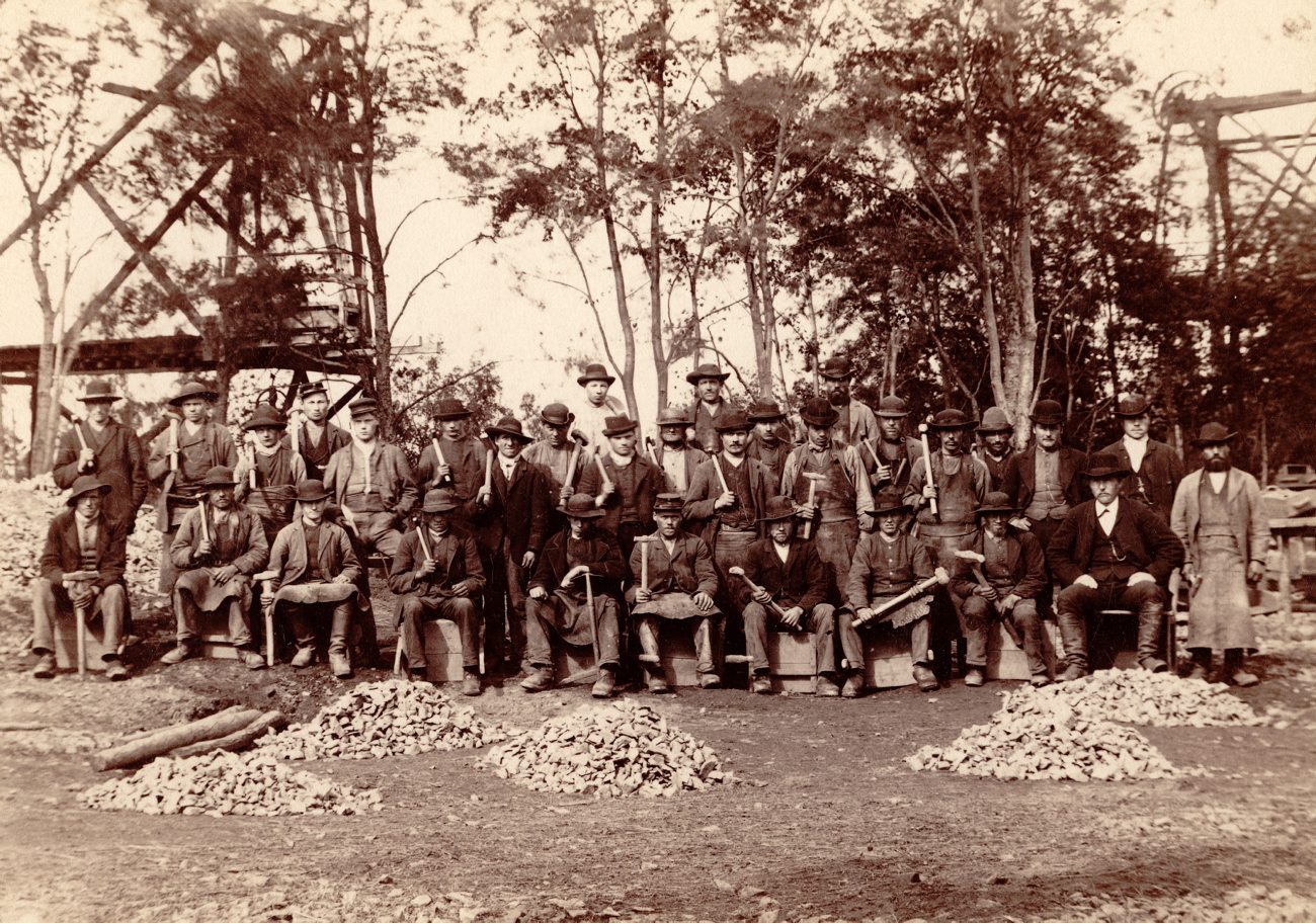 old po of a group of men standing next to each other