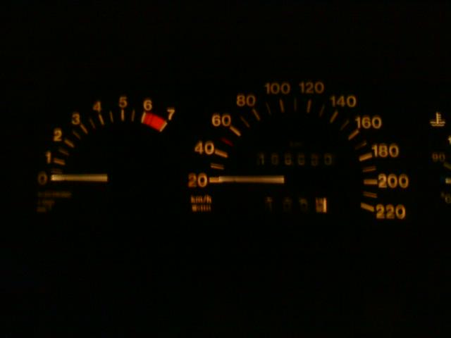 there is a meter in a car at night
