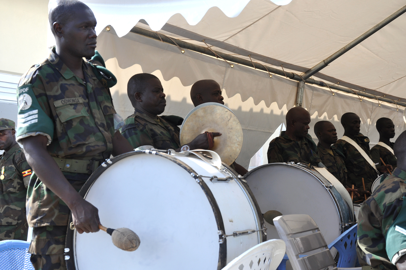 an image of a drummer and some soldiers