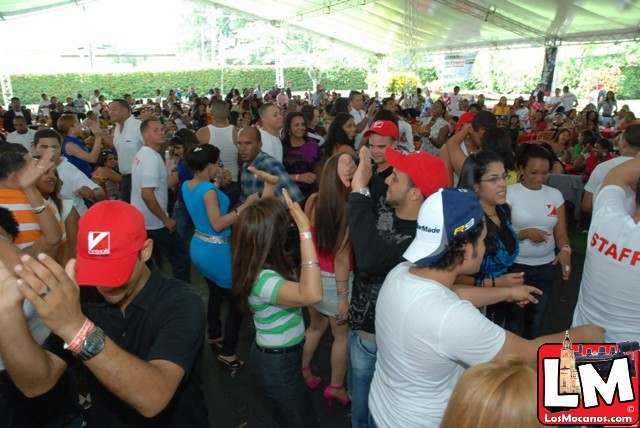 a large group of people dancing and having fun