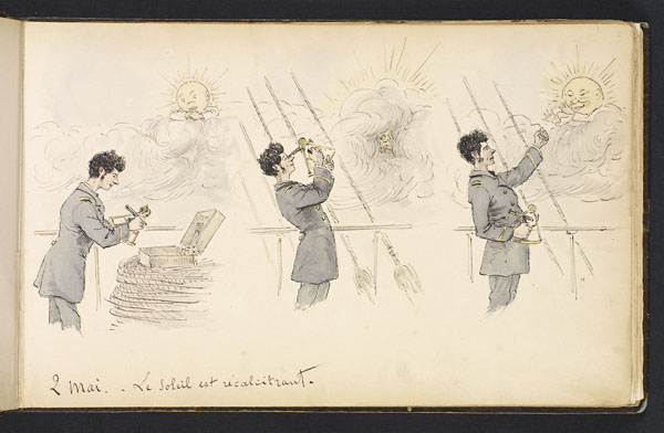 three old book illustrations depicting soldiers and one soldier in uniform