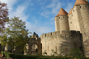 an outdoor view of an ancient castle