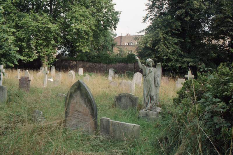 an old graveyard is seen in this pograph