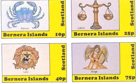 a series of stamps with different animals and symbols