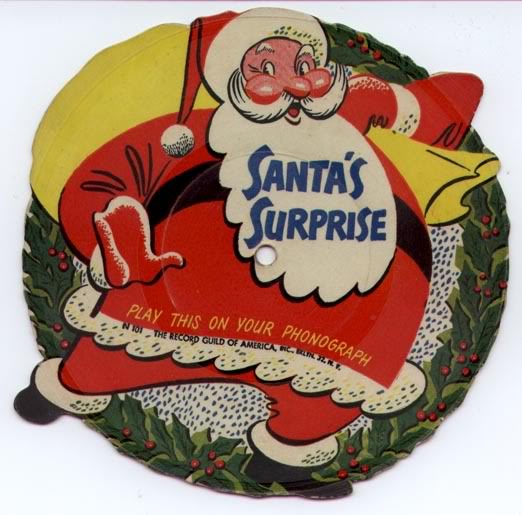 santa's surprise records with the label in the middle