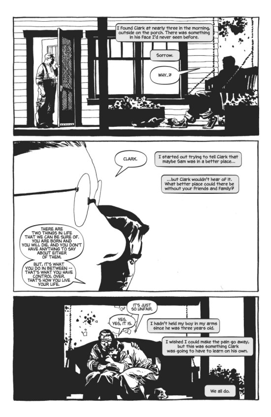 the pages of a comic page with two men talking