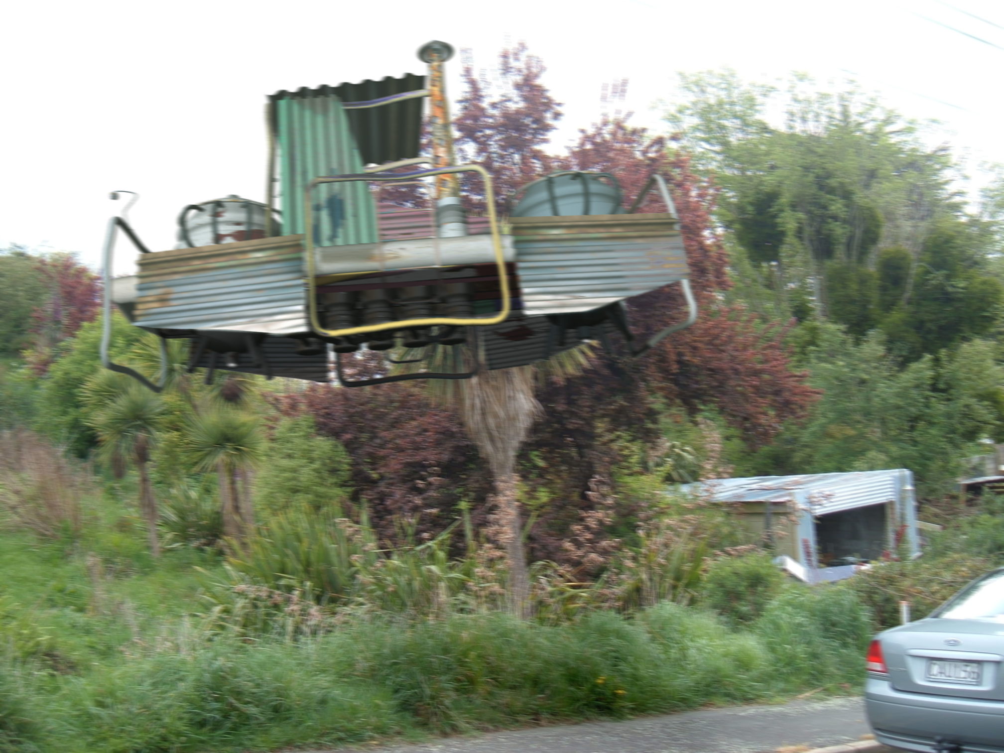 this is a view of a huge boat upside down