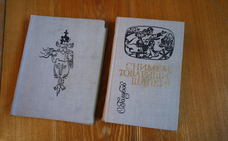 two white books on a wood table showing the covers