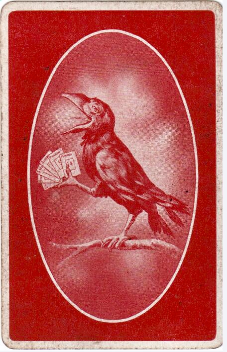 a red and black picture with a bird in the middle