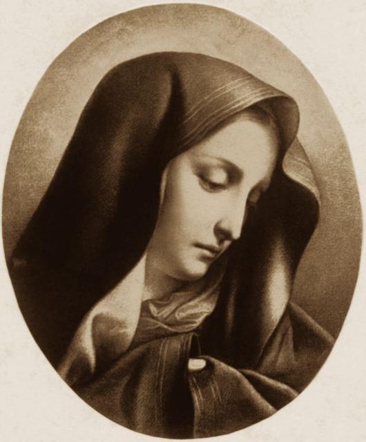 a woman with her eyes closed with a nun cap