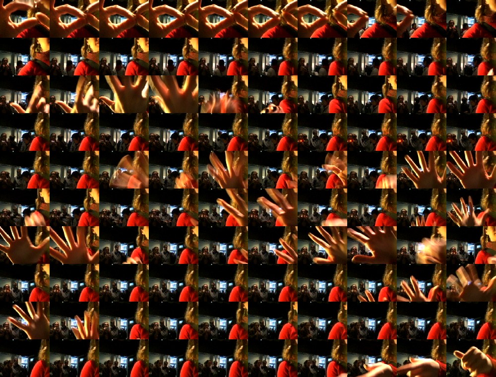 several hand images of people in motion and blur