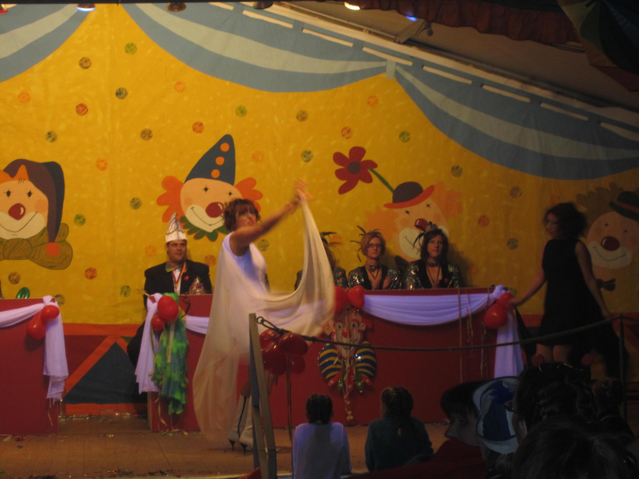 a group of people in a circus setting