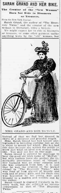 an old fashioned advertit shows a woman riding on a bicycle