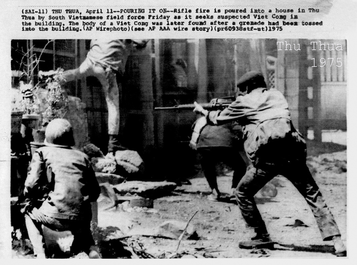 an old po of an action scene with men attacking another
