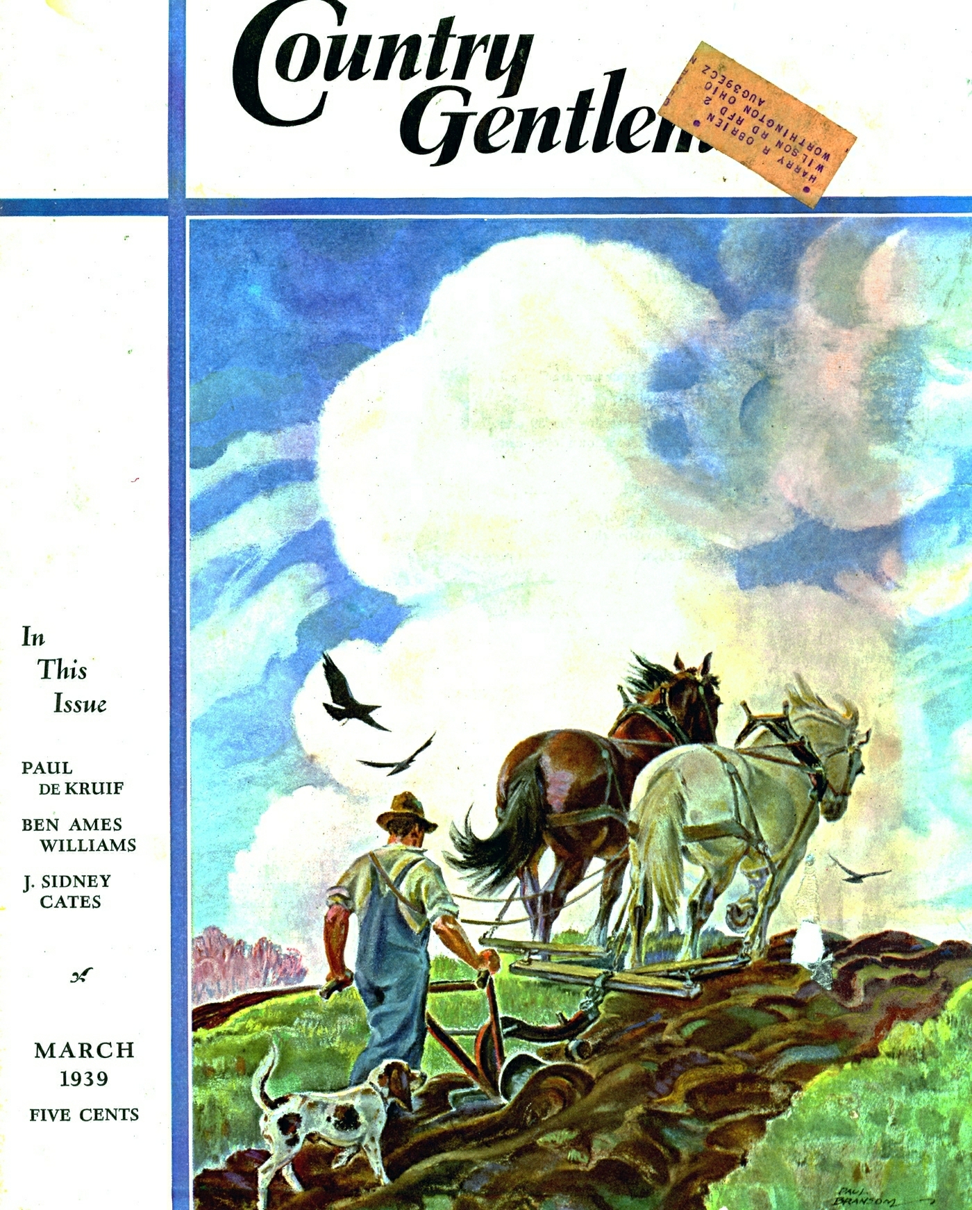 an article in a magazine is featured with horses and a man