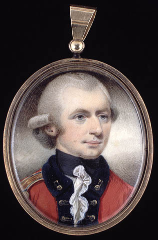 an early 19th century miniature portrait in a silver chain