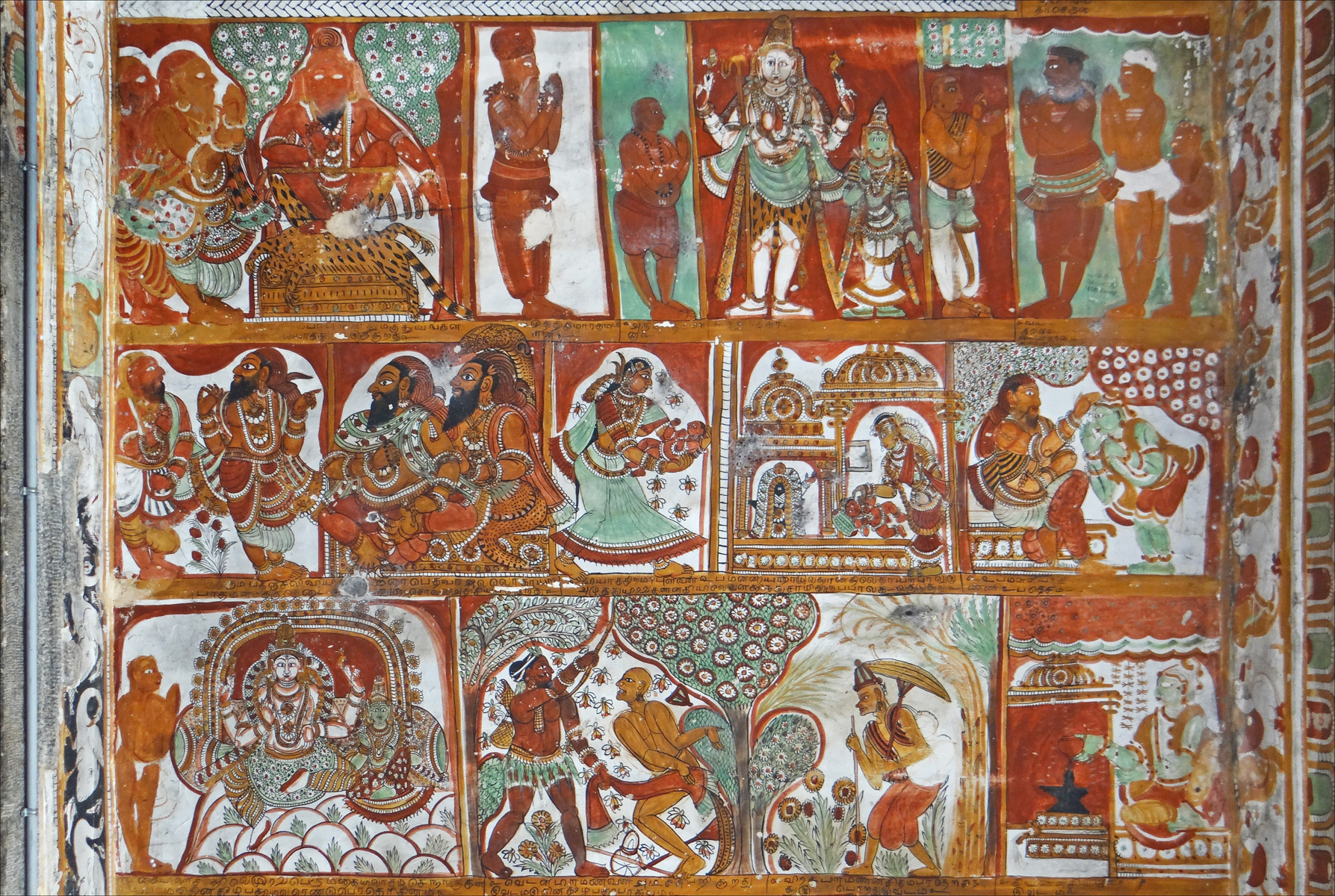 an old painting shows the art in different styles