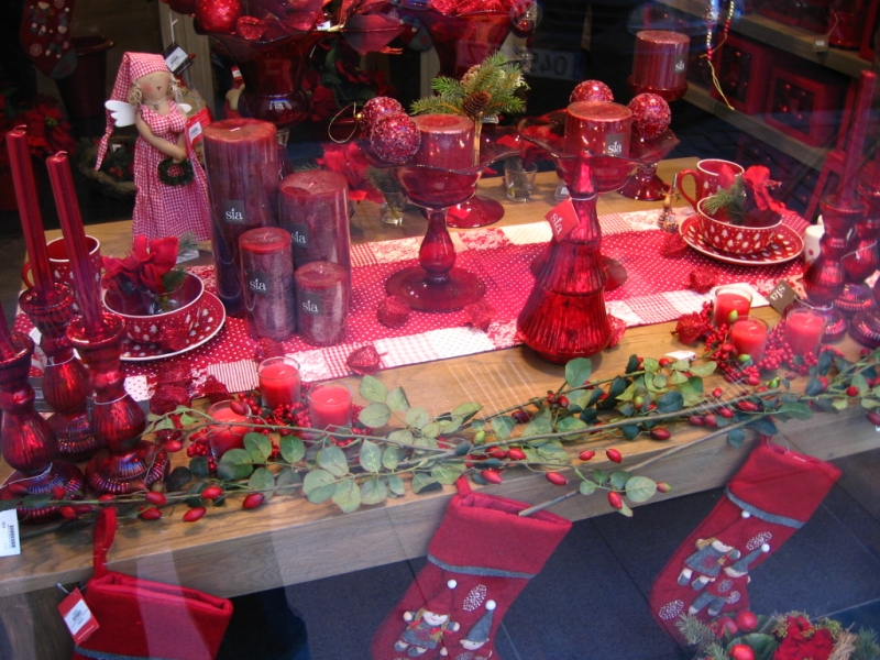 a table set with various decorative items on it