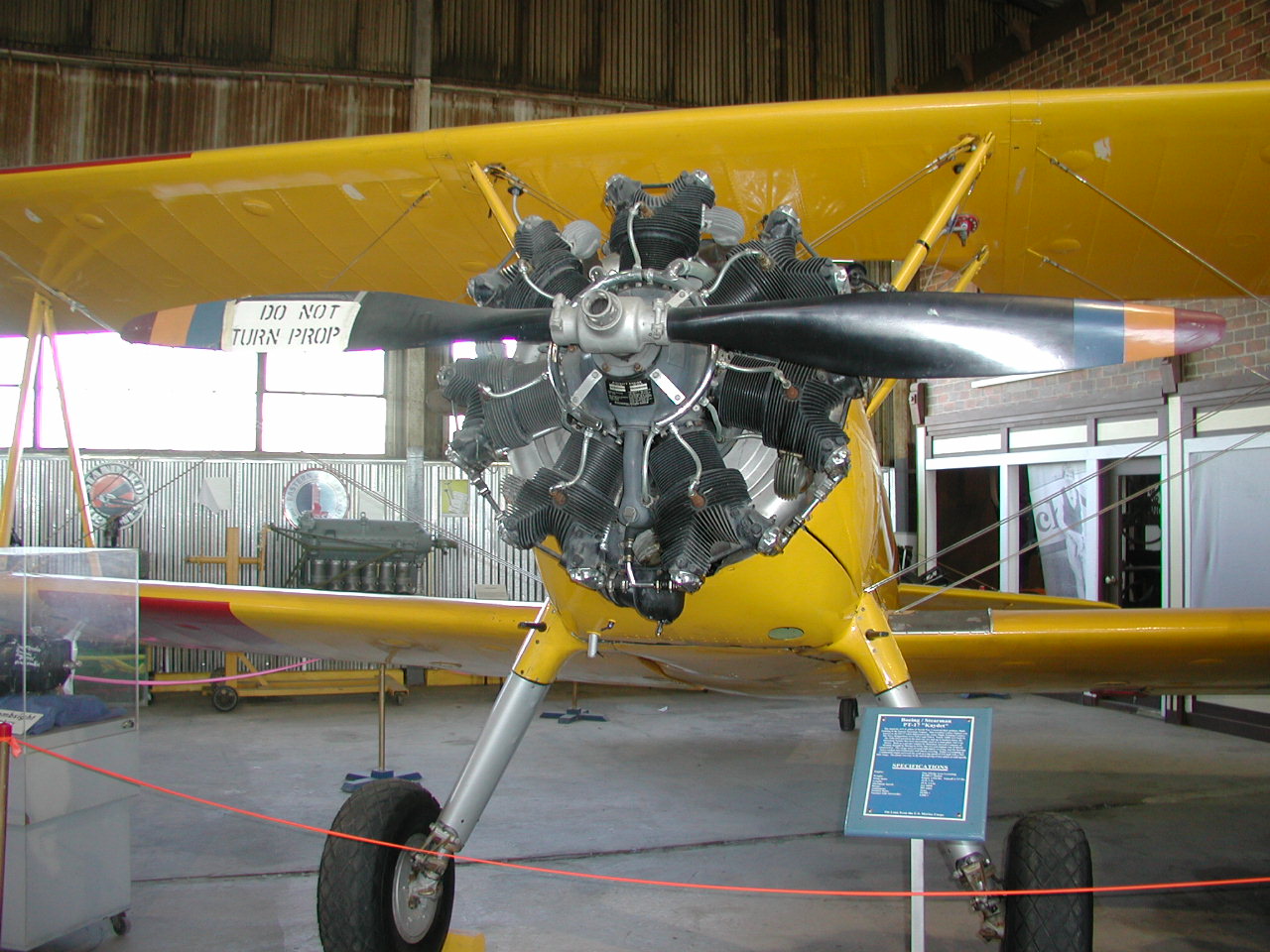 the airplane has been put up in an air museum
