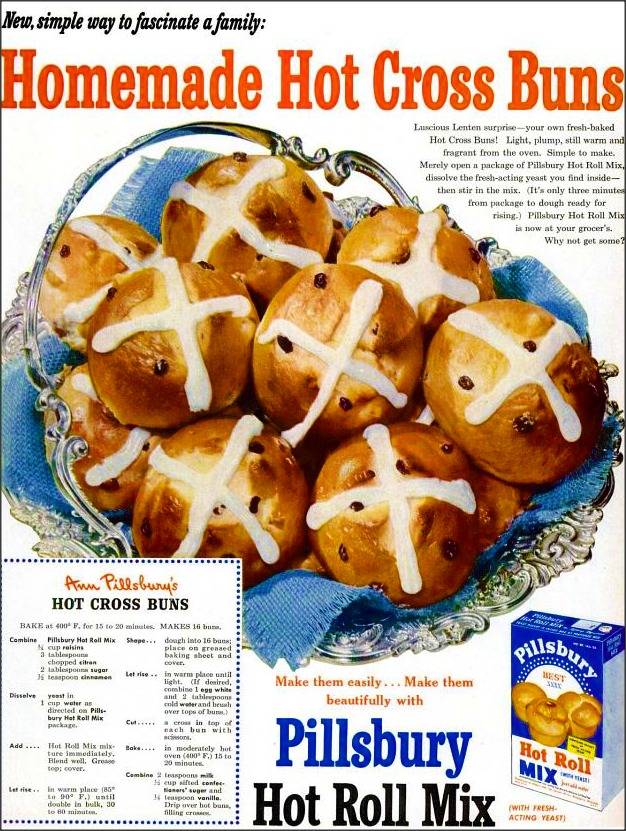 there is a advertit for an irish  cross buns