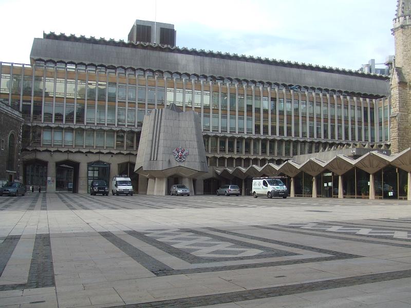 the city hall is in the heart of an interesting area