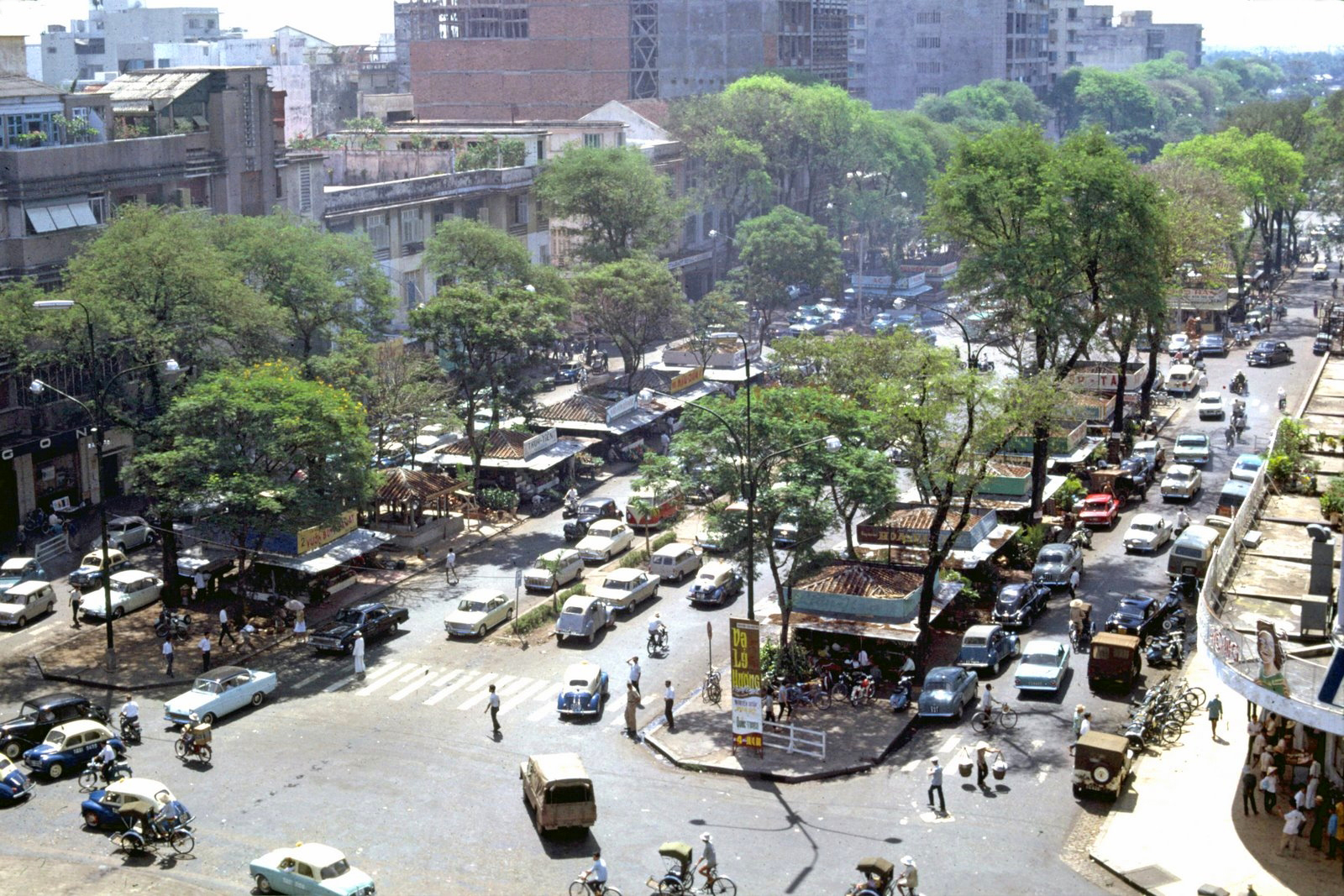 a city street with vehicles on the road