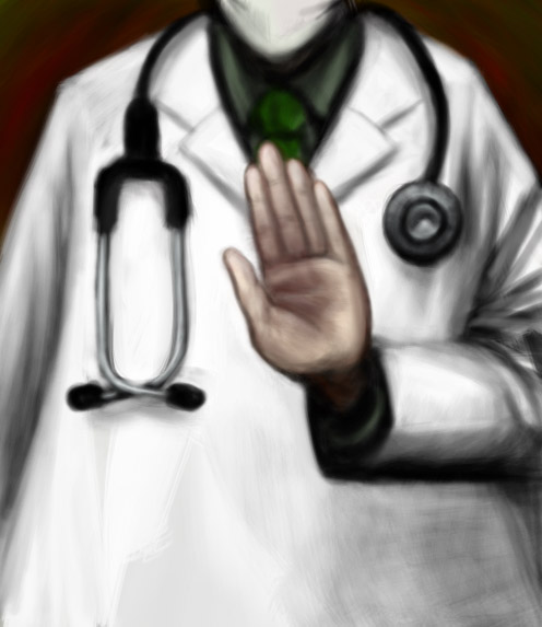 an illustration of a doctor who is wearing a mask