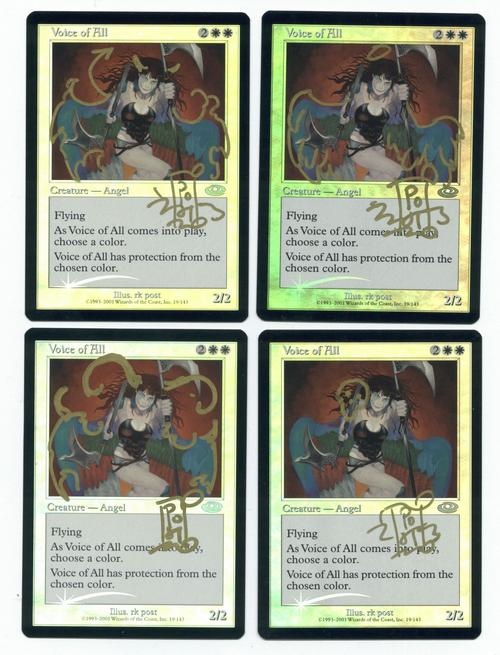 4 cards of anime character from different angles