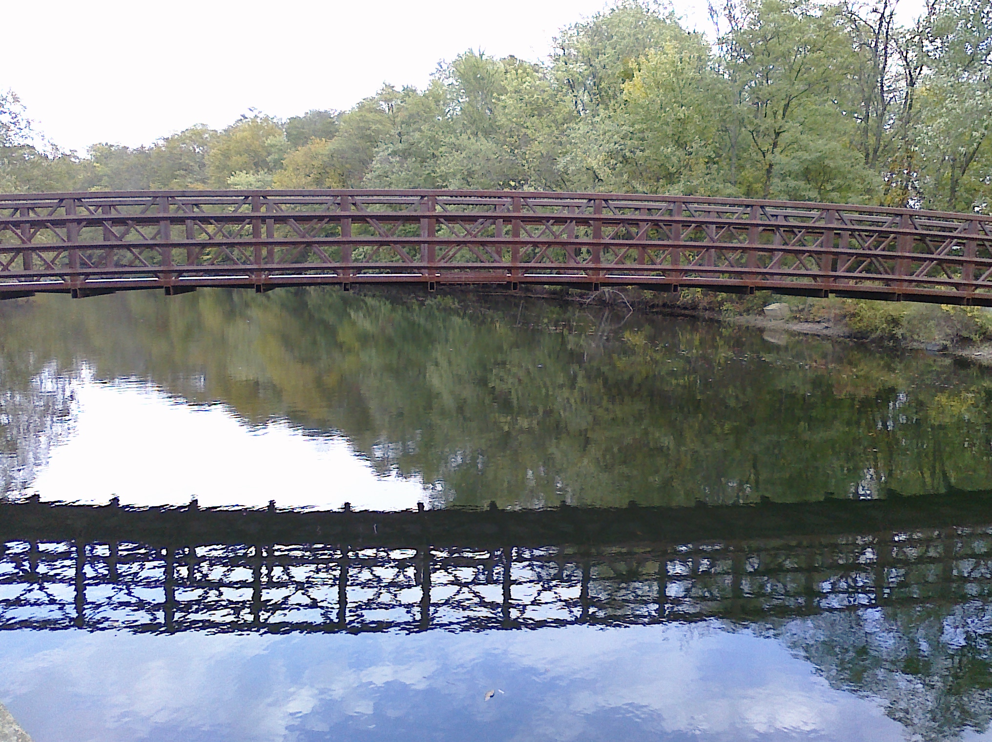 there is a bridge that runs over the water