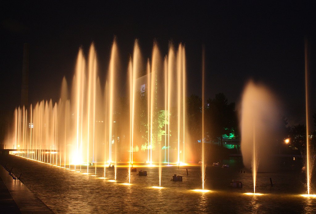 a large amount of water shooting up into the sky