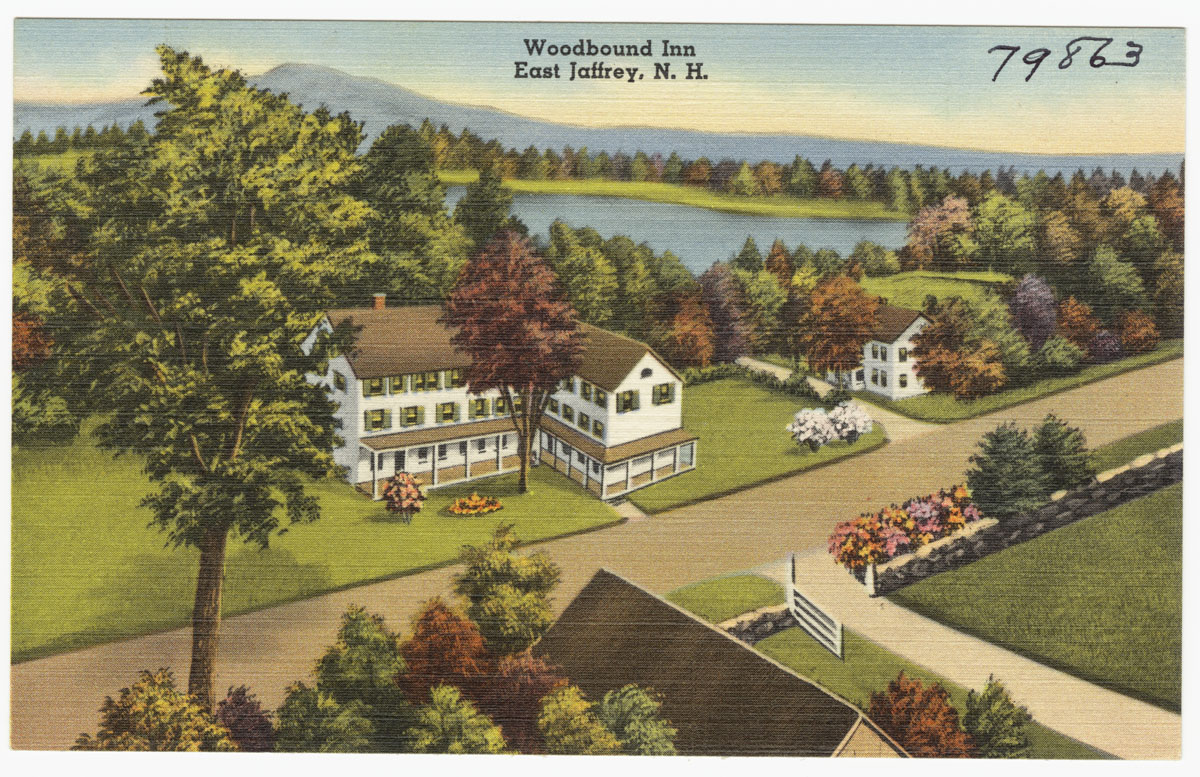a color postcard showing the early twentieth century house