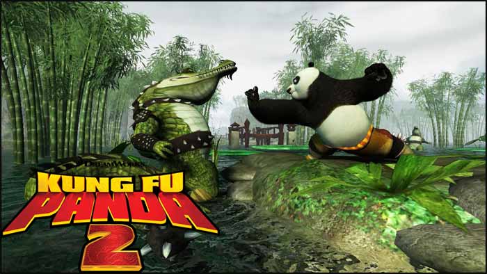 the fighting with a large alligator, in an animated video game