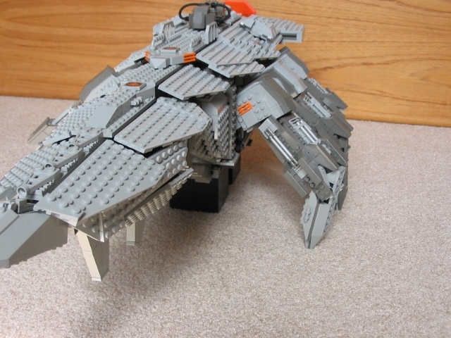 a lego model of a grey alien type aircraft