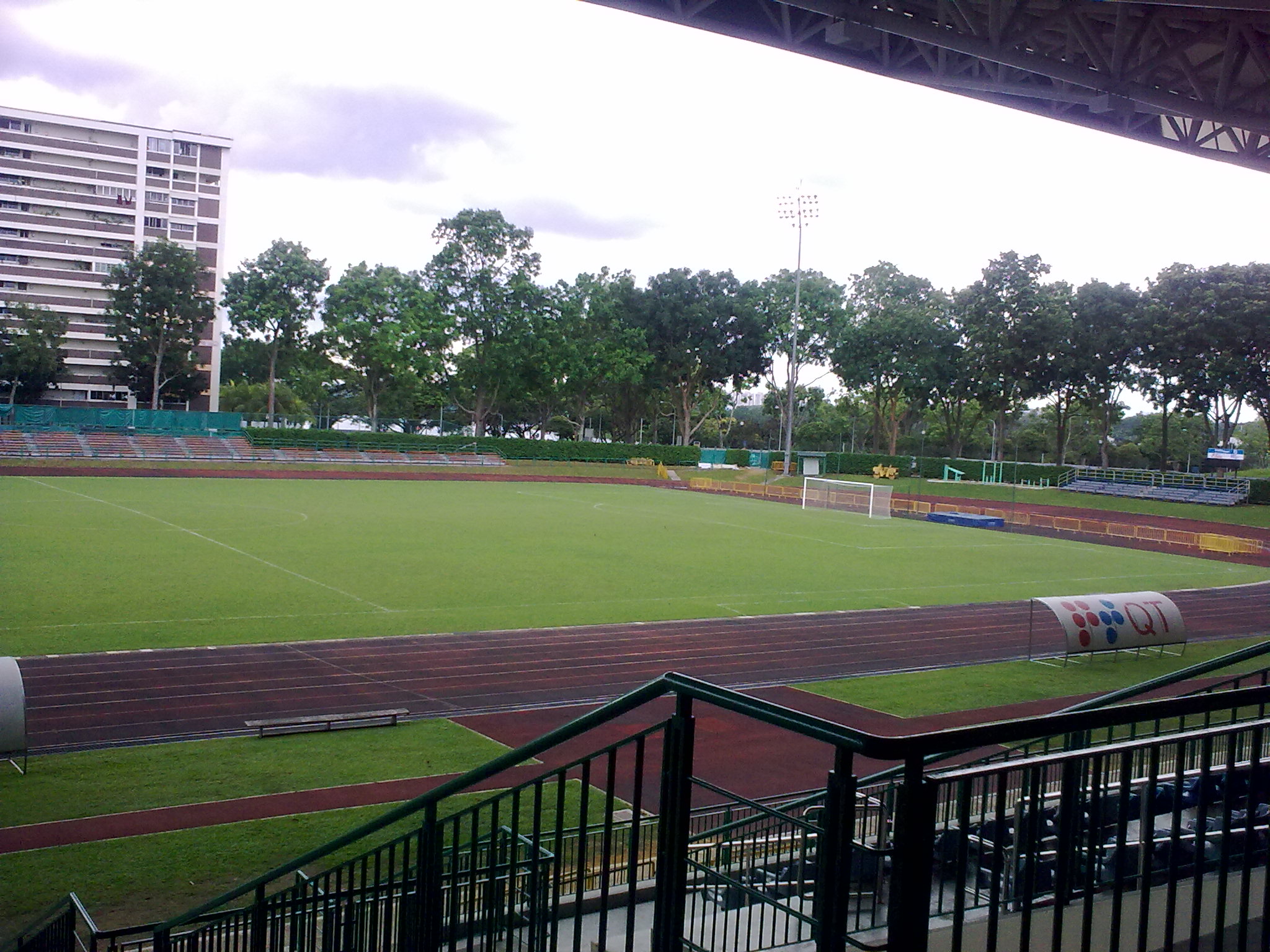an outdoor stadium is shown as if for an event