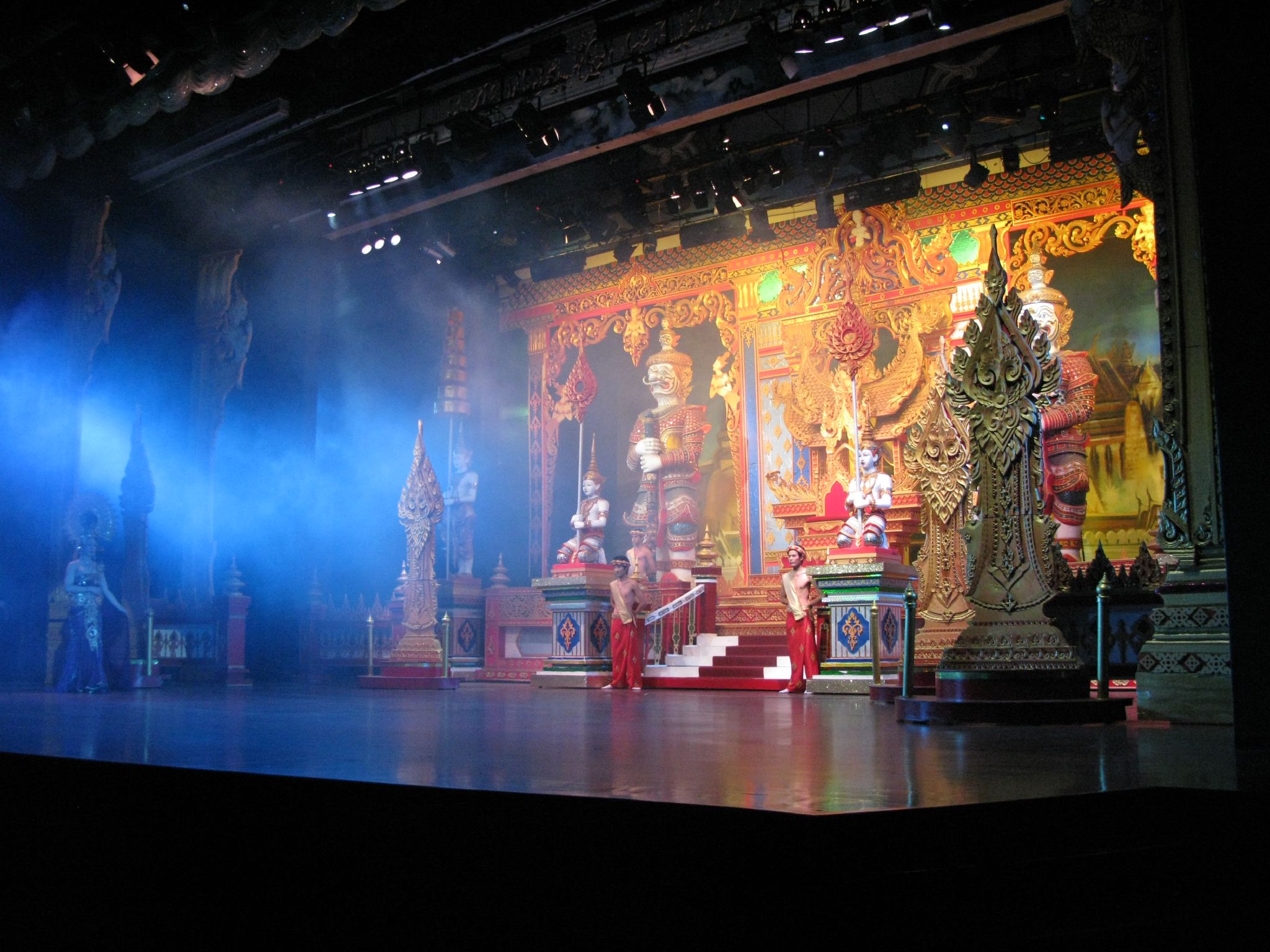 stage with light and decorations of elaborate architecture