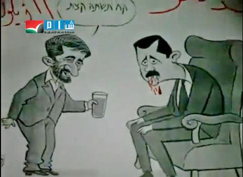 a political cartoon depicting two men drinking beer