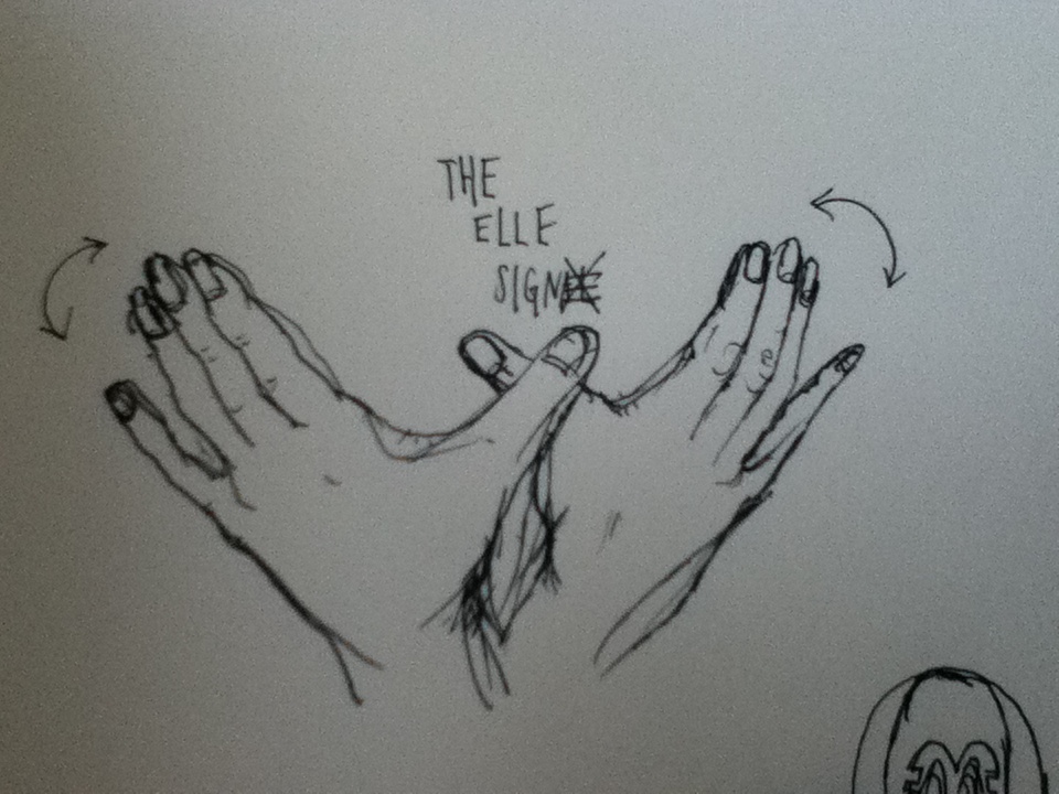 two hands in a drawing by someone else